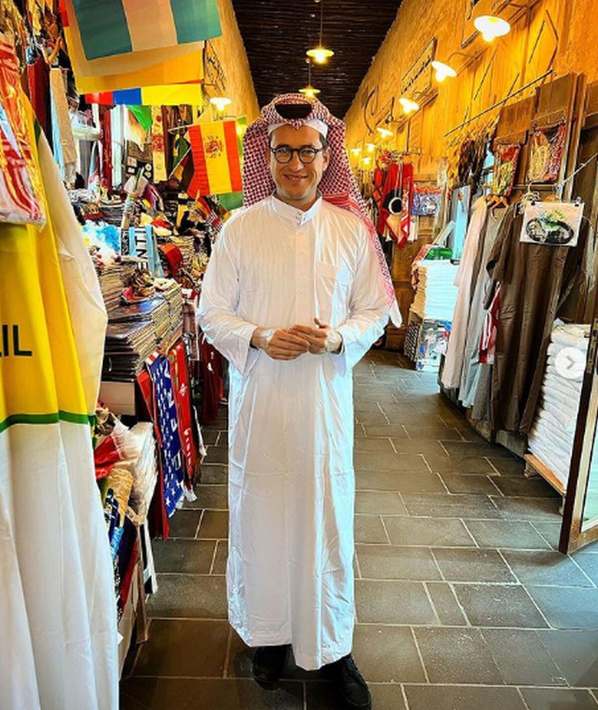 Durante su estancia en Doha, Qatar, en el Mundial de Fútbol 2022 (Foto: Nacho Lozano / Instagram)