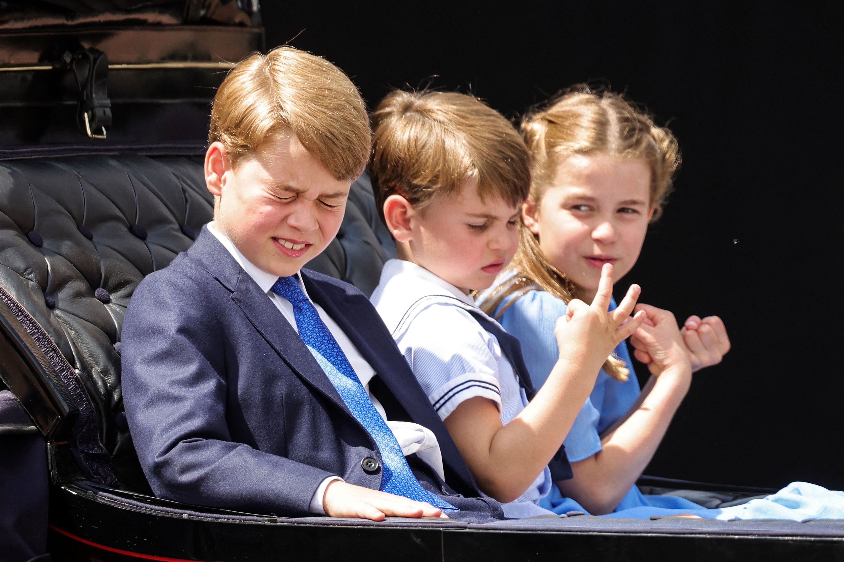 Jorge, Luis y Carlota de Gales. (Foto: AFP)